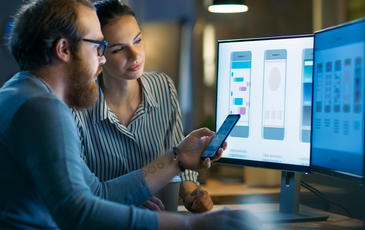 Man and Woman on The Computer