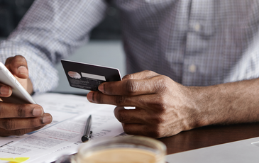 Credit card on smartphone for banking