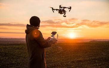 Guy flying a drone