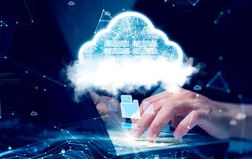 Abstract cloud and laptop image