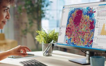Woman looking at Planet application 
