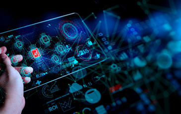 Abstract image of high technology tablet