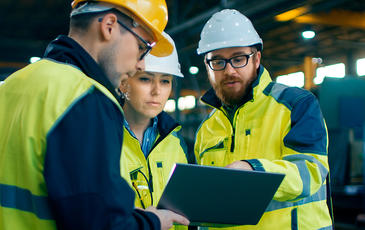 Team working within the industry sector