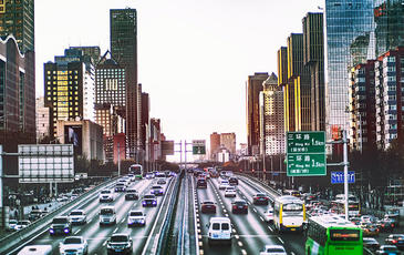 Busy highway at daytime in China