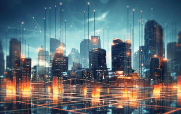 Abstract smart city and connectivity technology concept