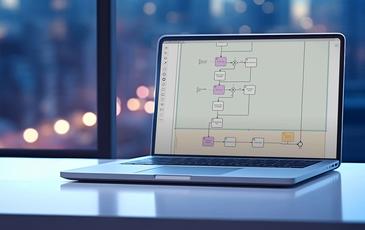 Ativa's fixed voice assurance solution with automated troubleshooting workflow displayed on laptop.