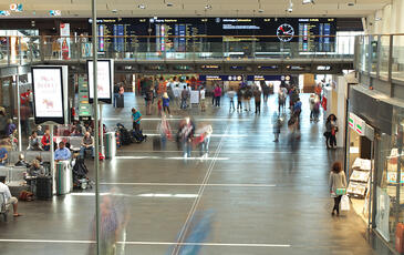 Illustration of strategic location monitoring at a busy airport