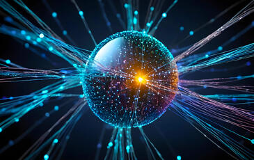 Abstract techy background with illuminated fiber optic connections