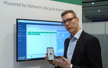Pär Hultén, TEMS Product Manager, Infovista demonstrating Automated SSV at MWC 2023