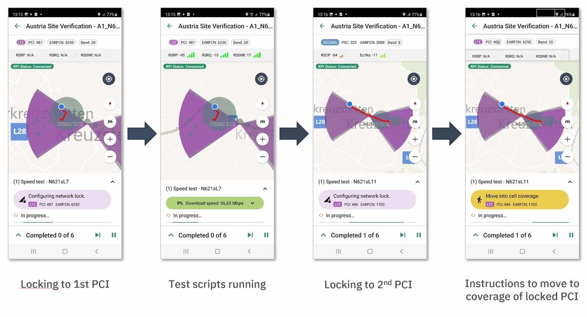 Step 3: guided testing with the TEMS SSV app