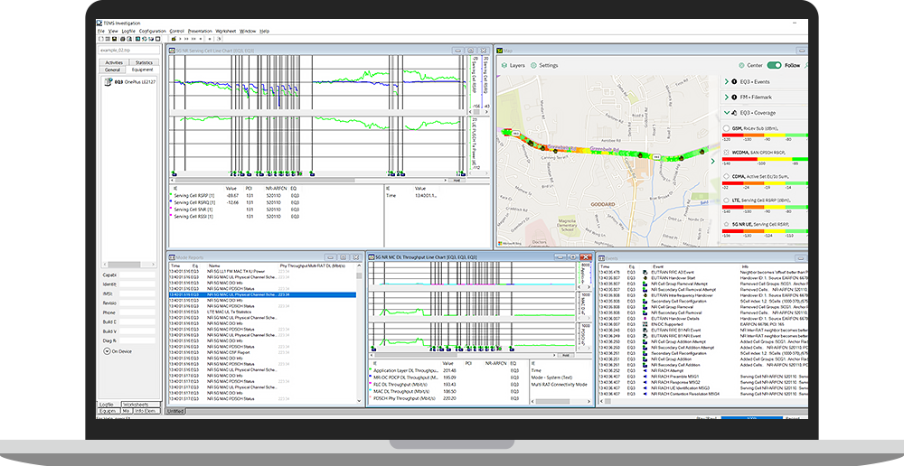 Preview of TEMS Investigation application in laptop