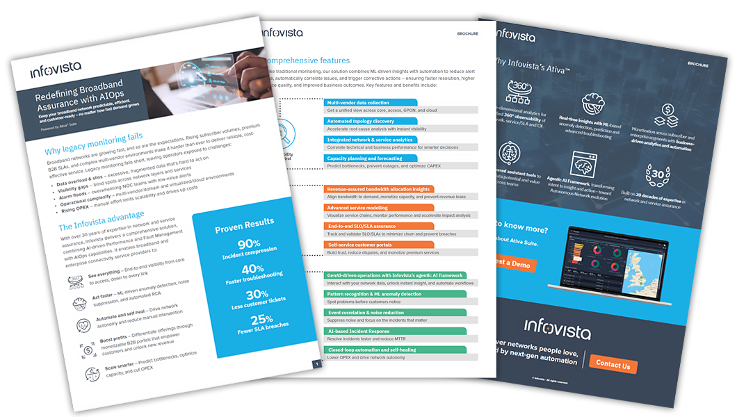 Preview of Infovista brorchure: Redefining Broadband Assurance with AIOps