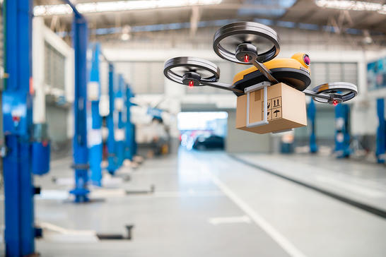 IOT - Drone carrying a package