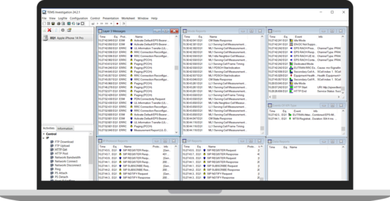 Laptop with TEMS Investigation software