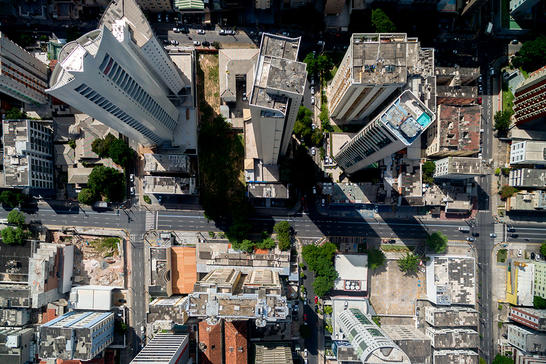 Urban city from above