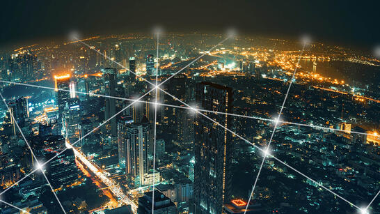 Wireless skyline connection with energy light overlay