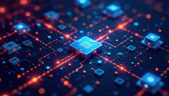 Microchip with red lights