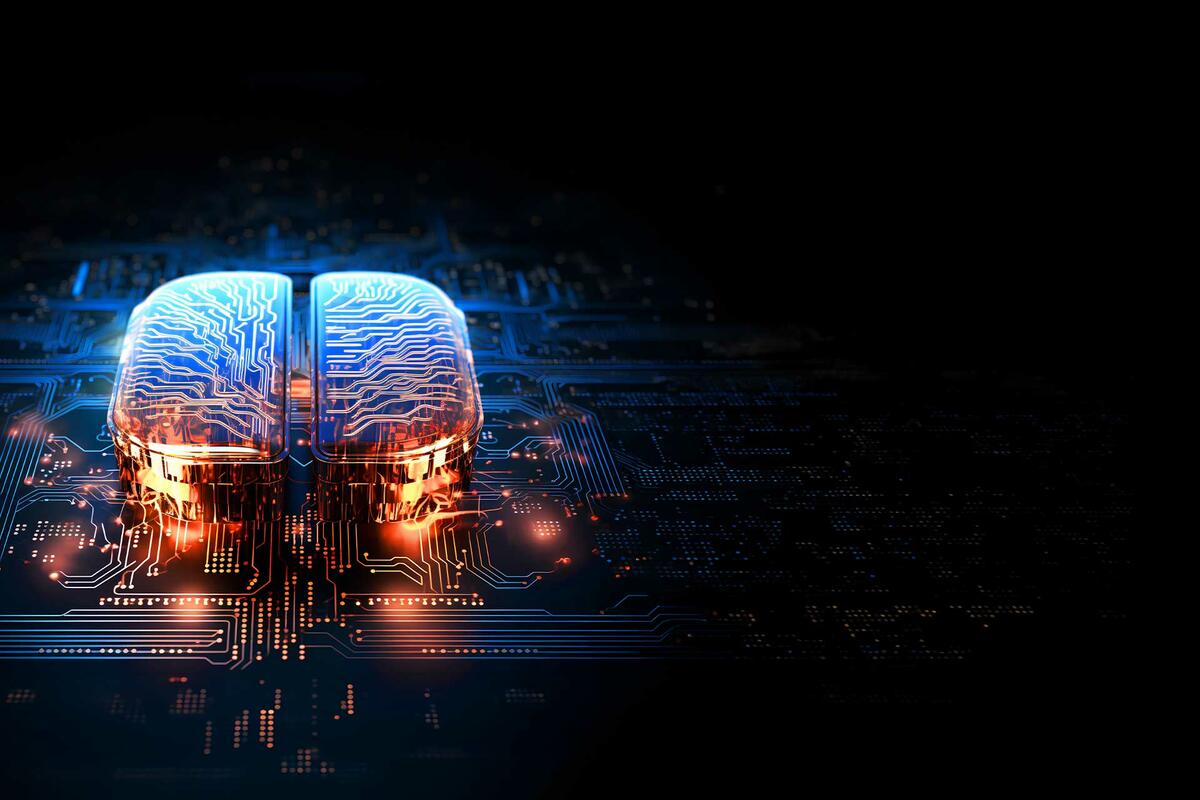 AI-enabled network & enterprise CX intelligence platform symbolized by human brain glowing from processor