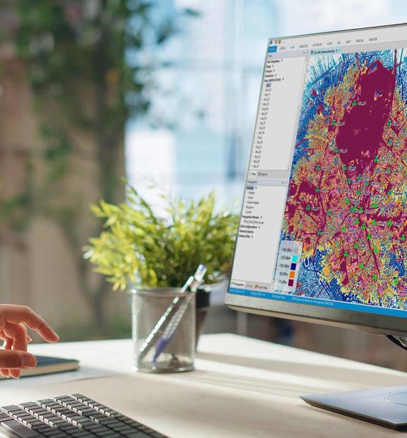 Woman looking at Planet application 