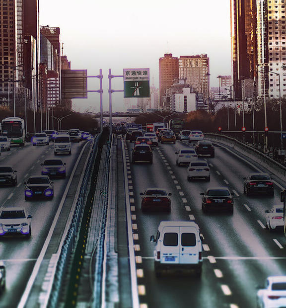 Busy highway at daytime in China