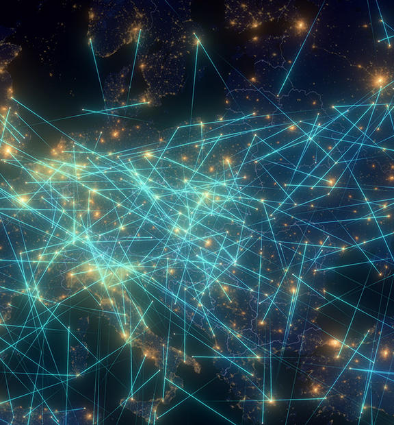Global communications through the network of connections