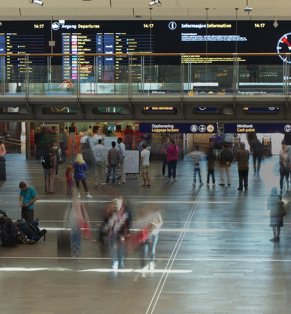 Illustration of strategic location monitoring at a busy airport