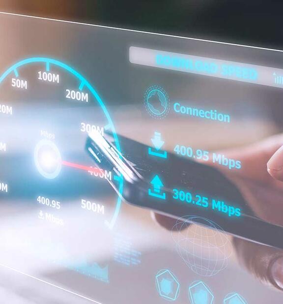 Concept tech image of high speed broadband connection