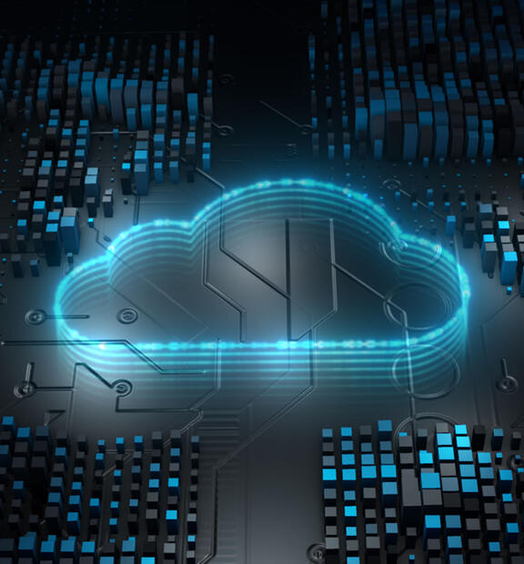 Abstract and techy image of a cloud to illustrate cloud migration
