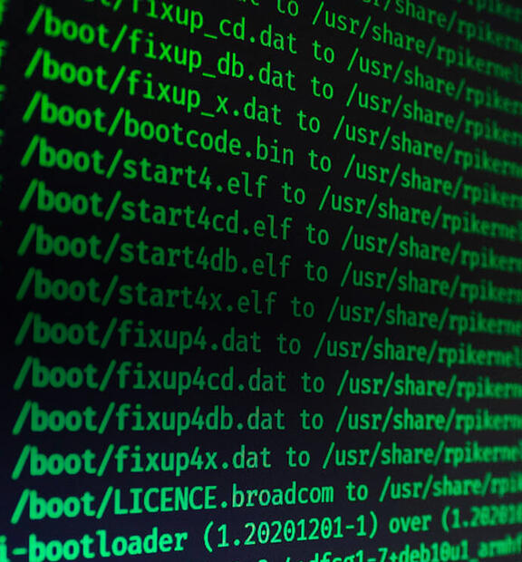 Closeup of development code