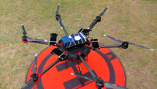 TEMS Pocket mounted on a drone