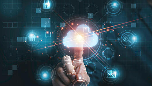 Abstract image with focus on cloud and automation