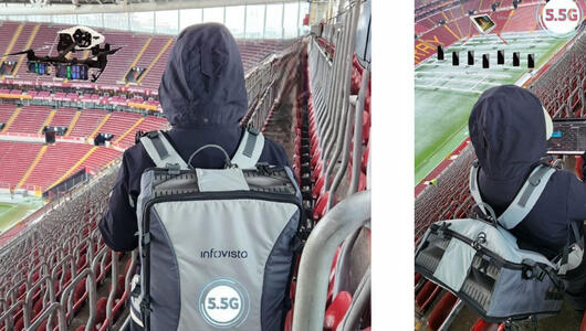 Electra Telecom using TEMS Pocket at stadium to conduct indoor and drone-based 5G testing