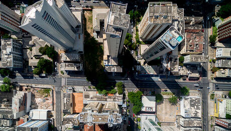 Urban city from above