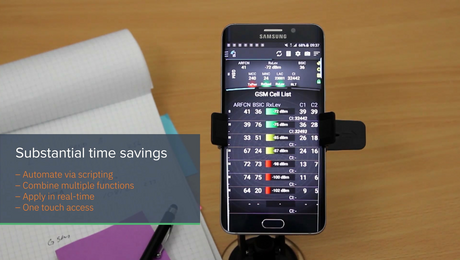 Advanced forcing features in TEMS Pocket shown on Samsung device