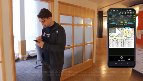Daniel Lindgren, Senior Software Designer at Infovista, performing automatic pinpointing with TEMS Pocket
