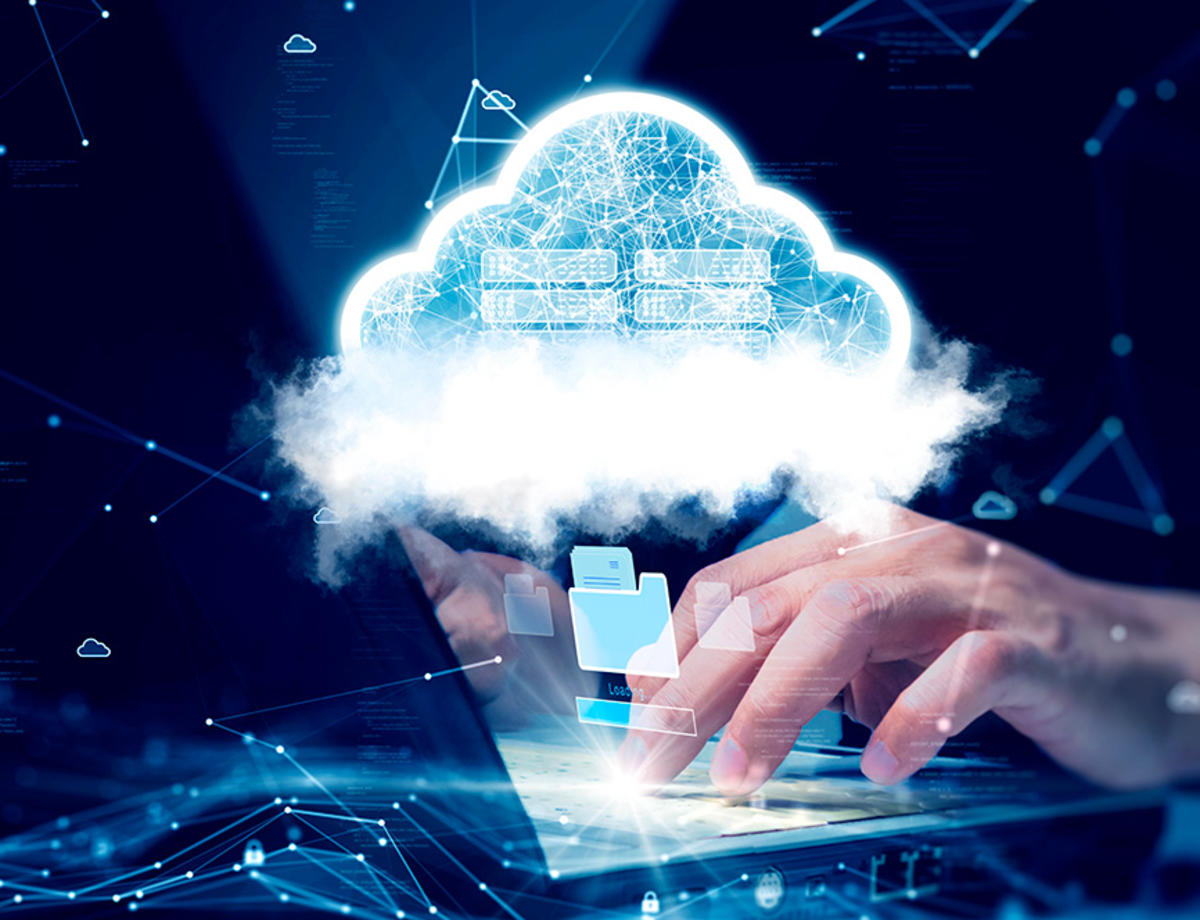 Abstract cloud and laptop image
