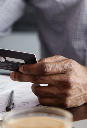 Credit card on smartphone for banking